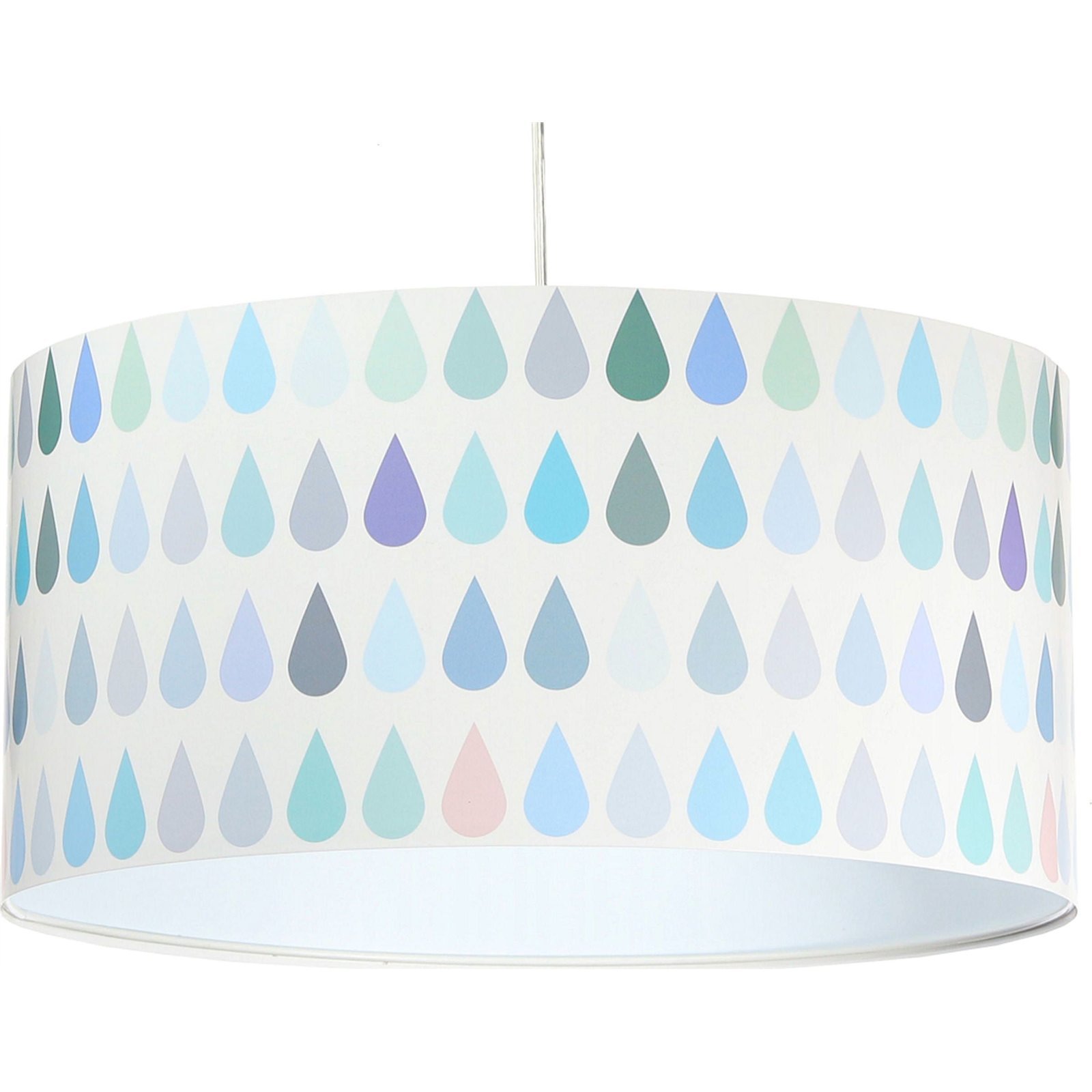 Suspension enfant abat-jour tissu multicolore et blanc Ø 30 Suspension enfant abat-jour tissu multicolore et blanc Ø 30