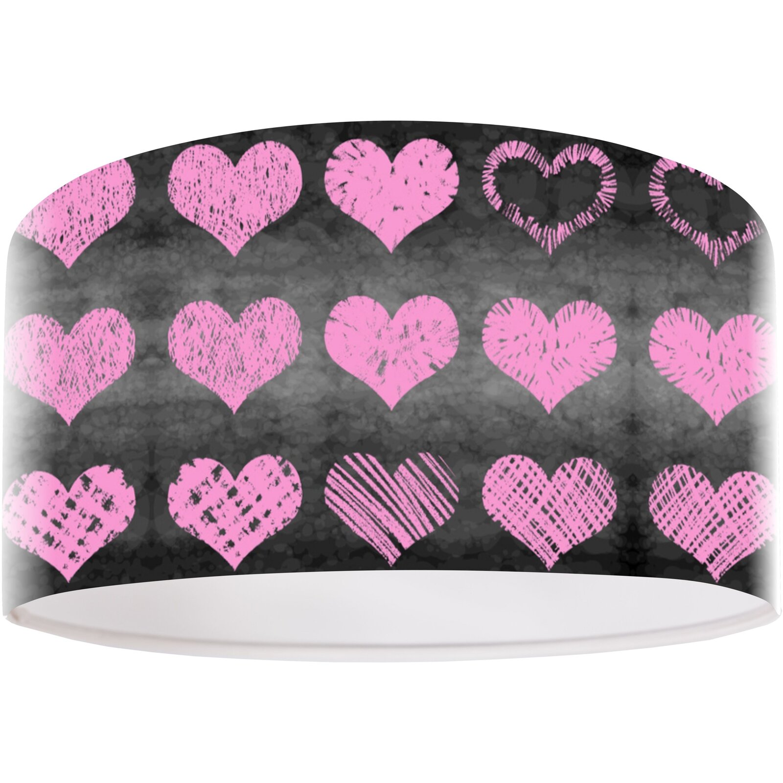 Suspension enfant abat-jour tissu rose et noir et blanc Ø 30 Suspension enfant abat-jour tissu rose et noir et blanc Ø 30
