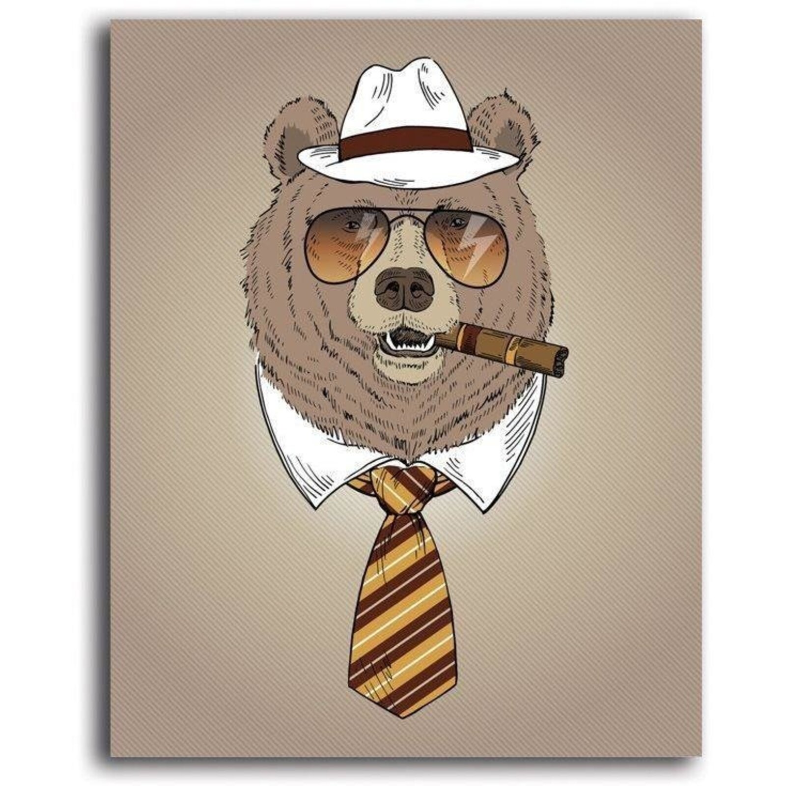 Tableau enfant bear with cigar marron 40x60 Tableau enfant bear with cigar marron 40x60