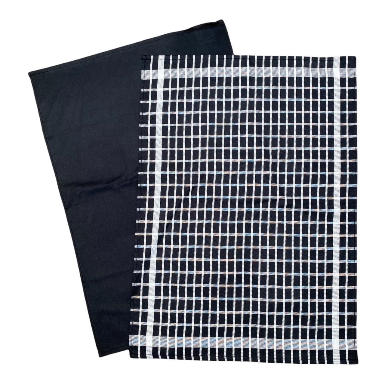 Duo torchons assortis carreaux noirs 50 x 70 Duo torchons assortis carreaux noirs 50 x 70