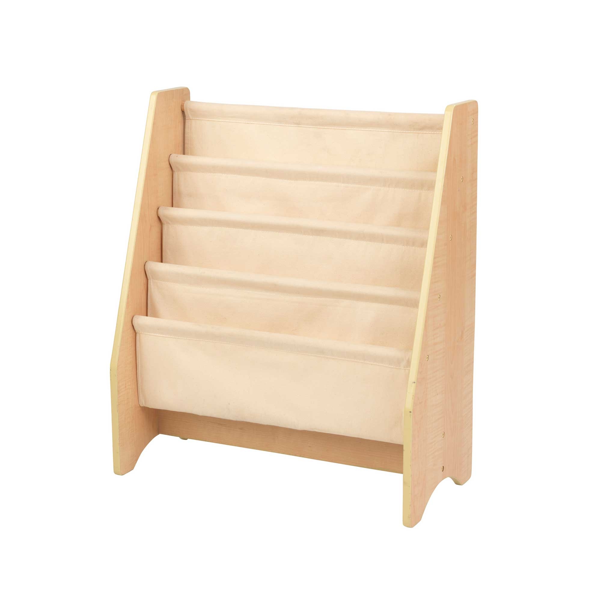 Bibliothèque beige pour enfant en tissu et bois Bibliothèque beige pour enfant en tissu et bois