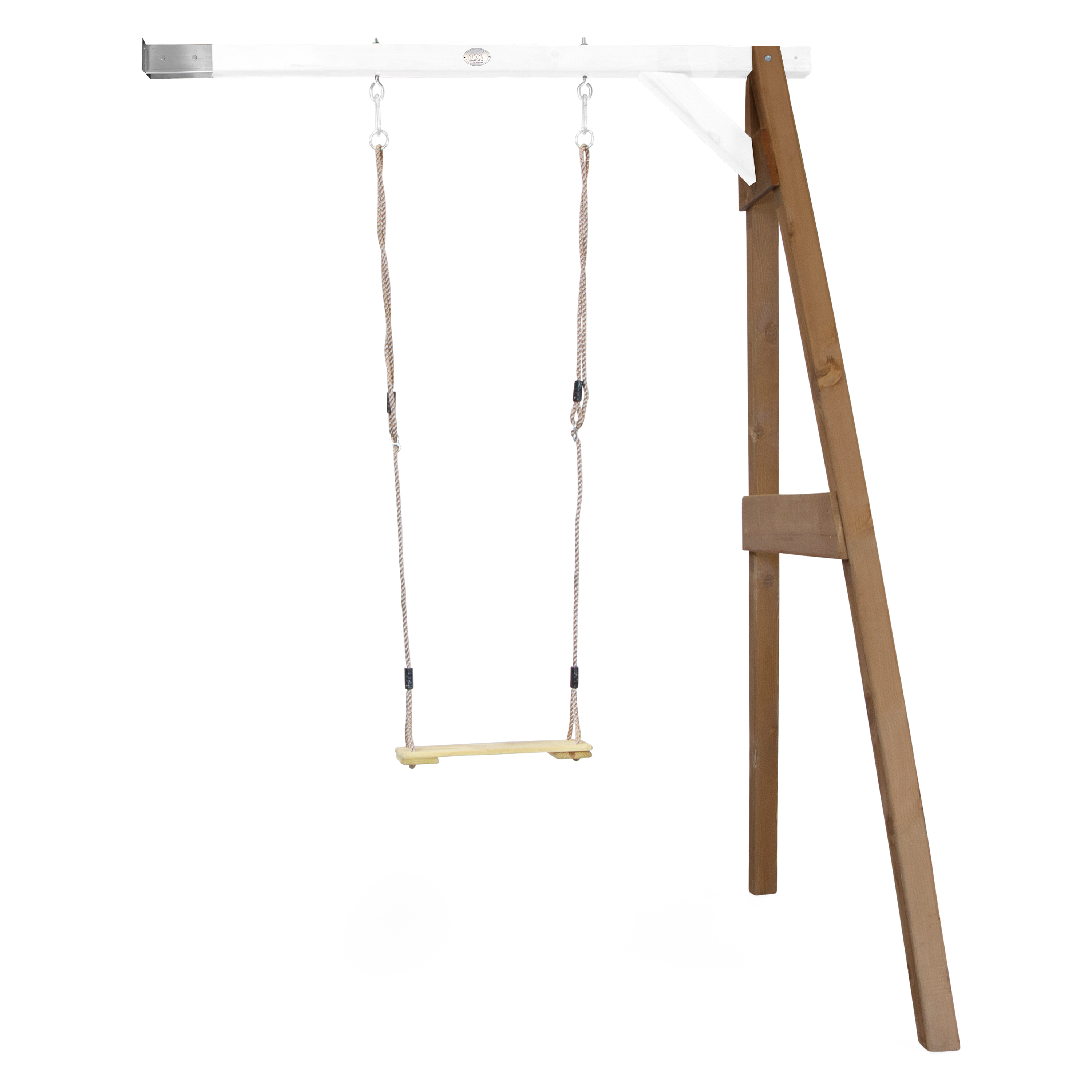 Portique mural marron et blanc 1 balançoire en bois Portique mural marron et blanc 1 balançoire en bois