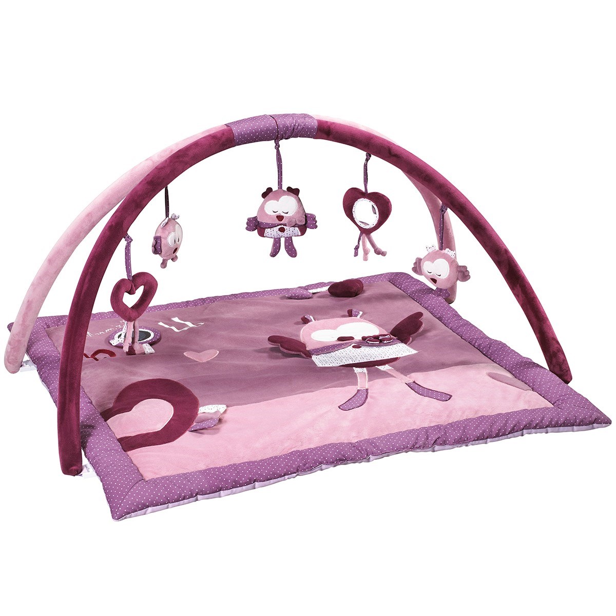 Tapis d'éveil bébé en velours rose Tapis d'éveil bébé en velours rose