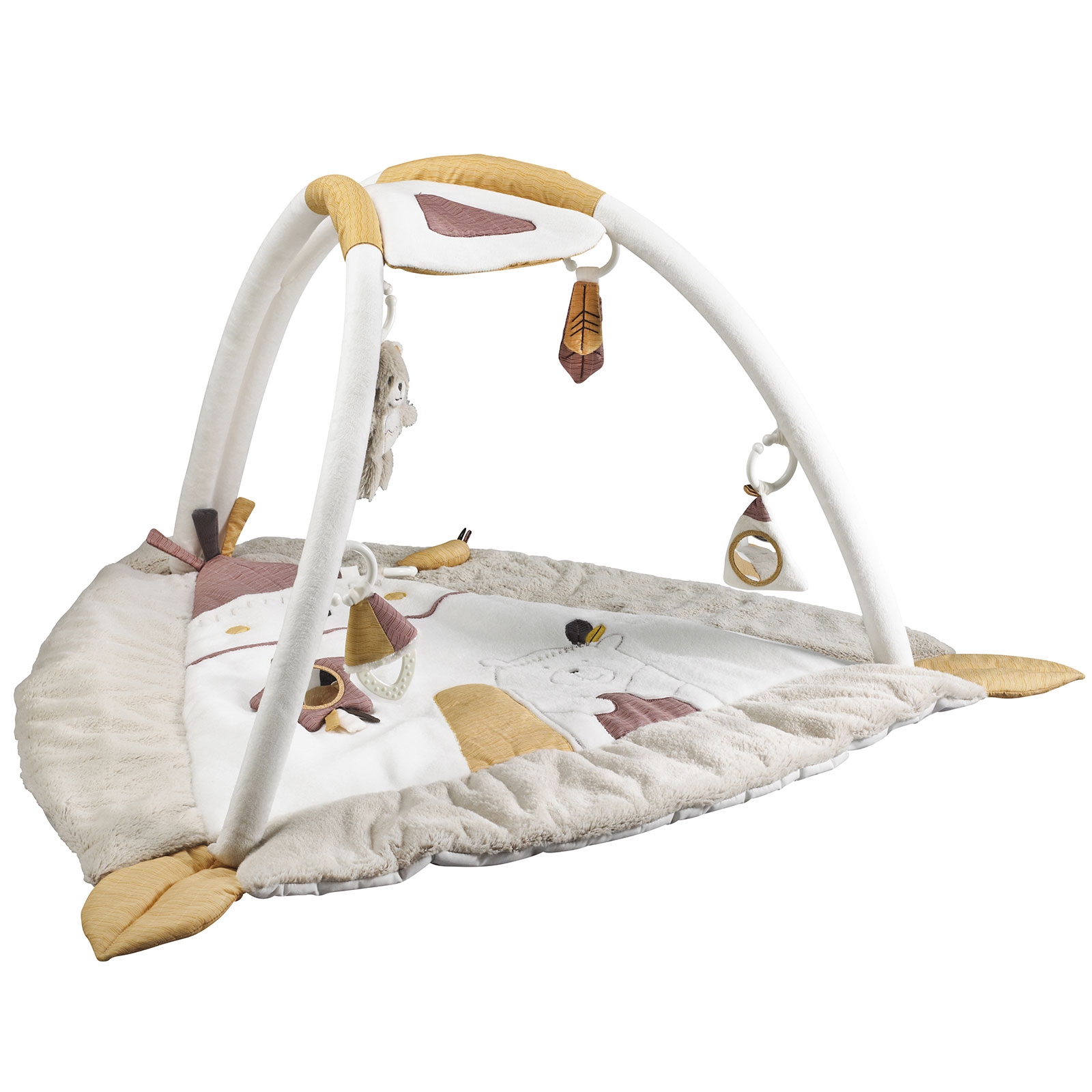 Tapis d'éveil tipi bébé en polyester beige Tapis d'éveil tipi bébé en polyester beige