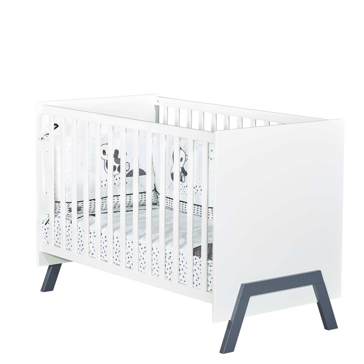 Lit bébé 120x60 en bois blanc Lit bébé 120x60 en bois blanc