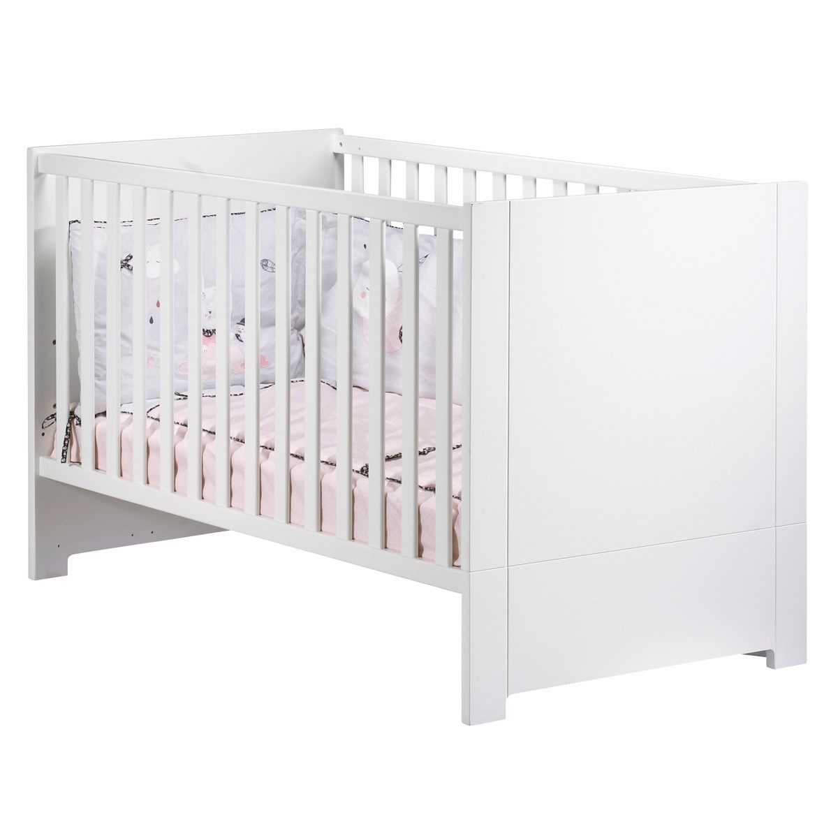 Lit 140x70 en bois blanc cassé Lit 140x70 en bois blanc cassé