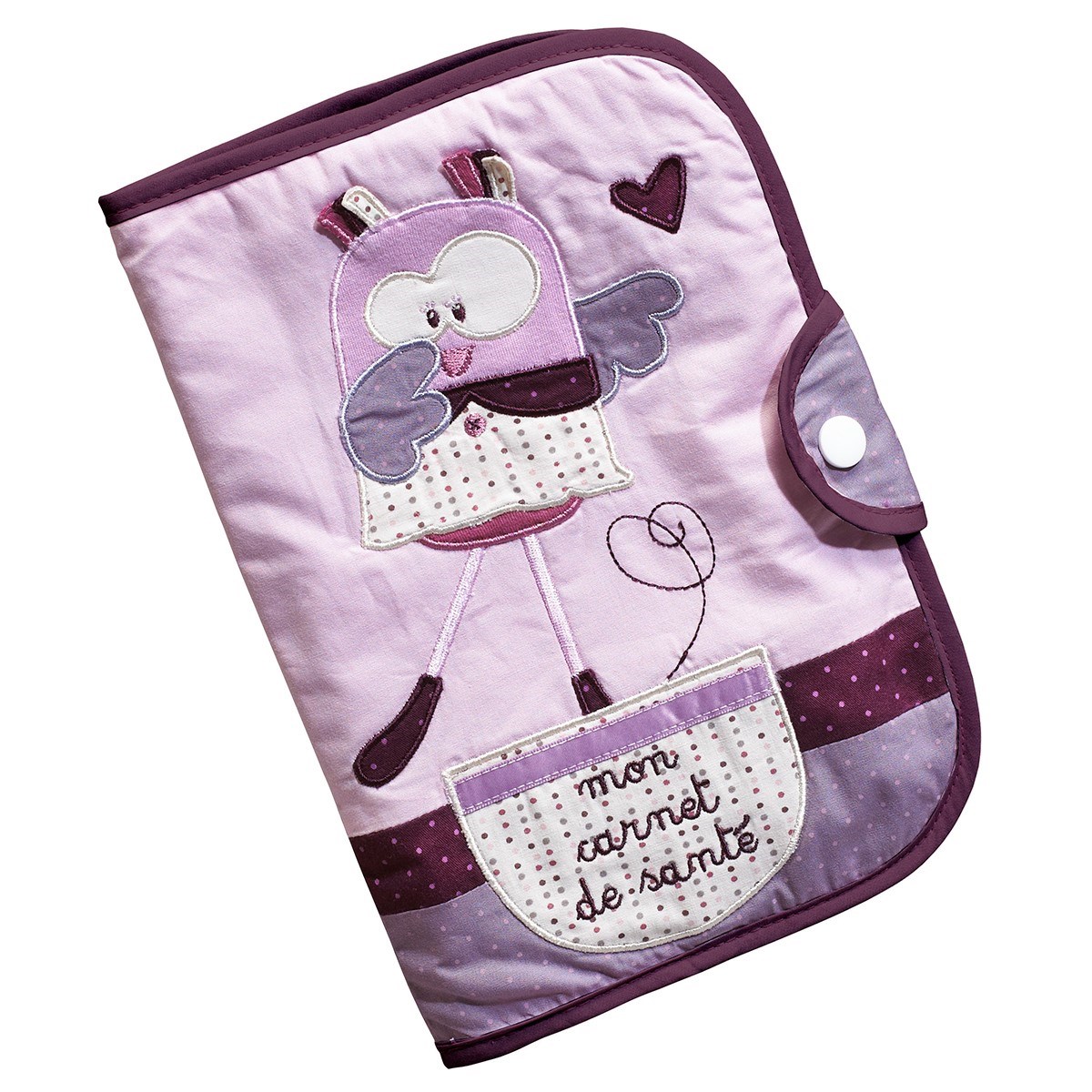 Protège carnet de santé en coton rose Protège carnet de santé en coton rose