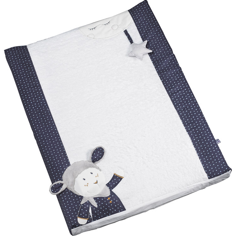 Matelas à langer en coton bleu Matelas à langer en coton bleu