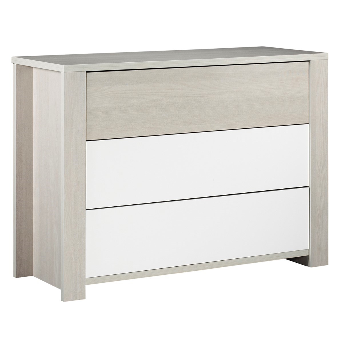 Commode 3 tiroirs largeur 130 cm en bois beige Commode 3 tiroirs largeur 130 cm en bois beige