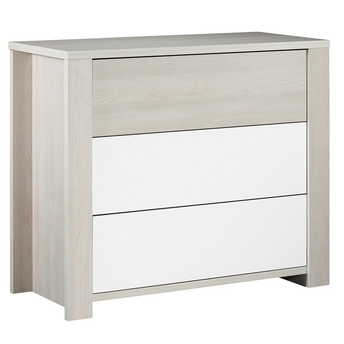 Commode 3 tiroirs largeur 112cm en bois beige Commode 3 tiroirs largeur 112cm en bois beige