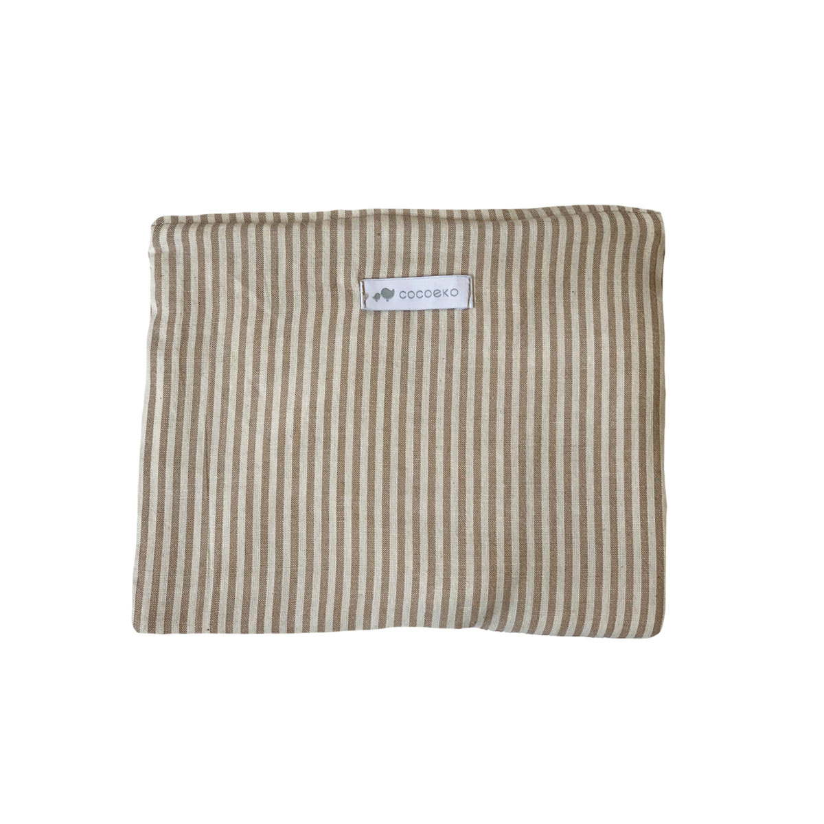 Pochette plate rayée bi-matiere biscuit Pochette plate rayée bi-matiere biscuit