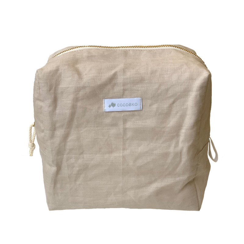 Trousse de toilette lin biscuit Trousse de toilette lin biscuit
