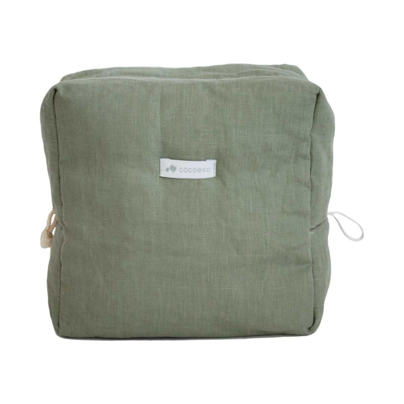 Trousse de toilette bébé lin vert sauge Trousse de toilette bébé lin vert sauge