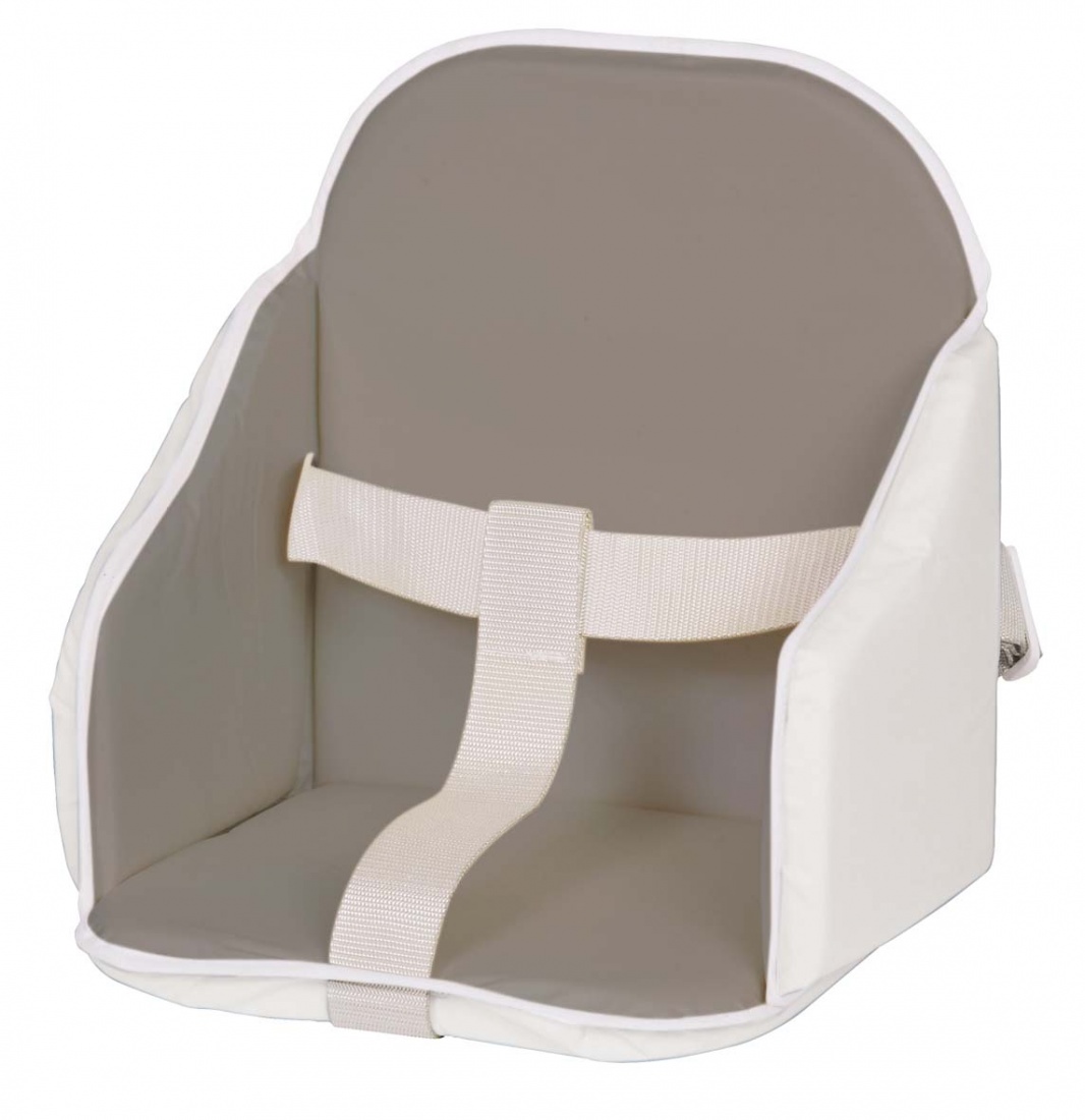 Coussin de chaise-haute pvc gris et blanc