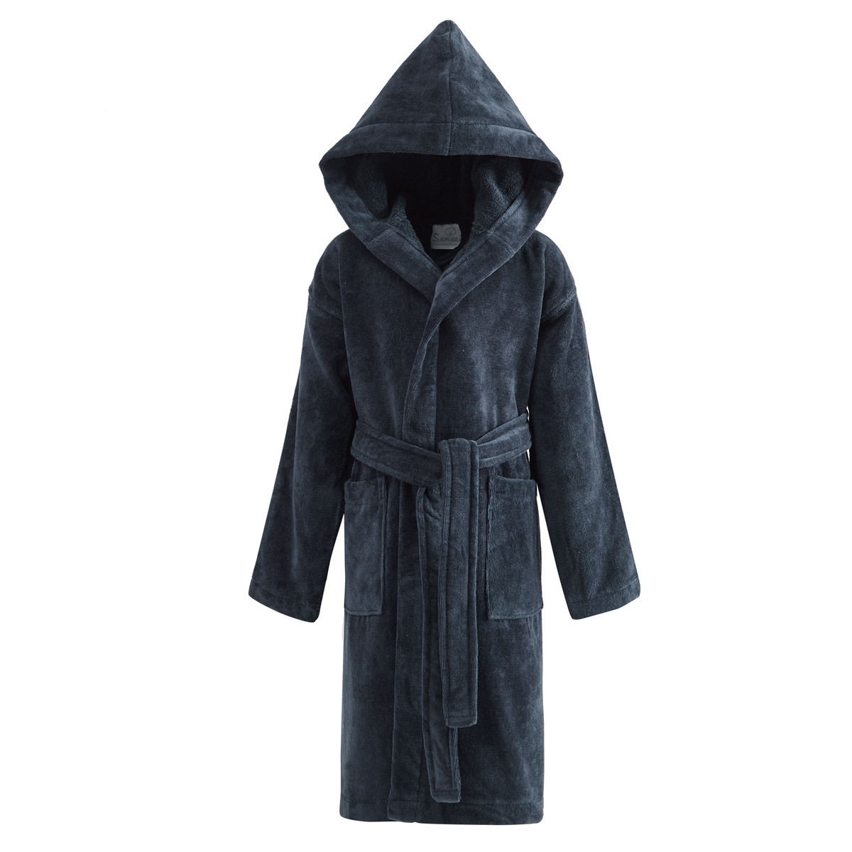 Peignoir enfant velours à capuche Bleu Nuit 12/14 ans