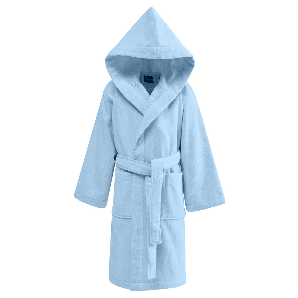 Peignoir enfant velours à capuche Bleu Arctic 08/10 ans