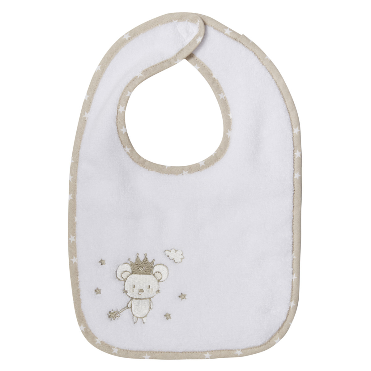 Lot de 2 bavoirs en coton peigné Blanc 24x36 cm Lot de 2 bavoirs en coton peigné Blanc 24x36 cm
