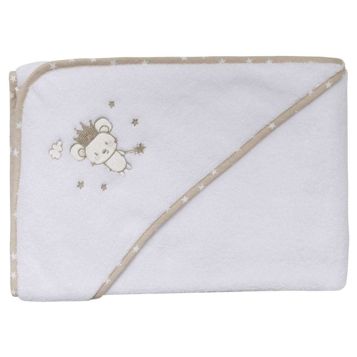 Cape de bain bébé en coton peigné Blanc 75x75 cm Cape de bain bébé en coton peigné Blanc 75x75 cm