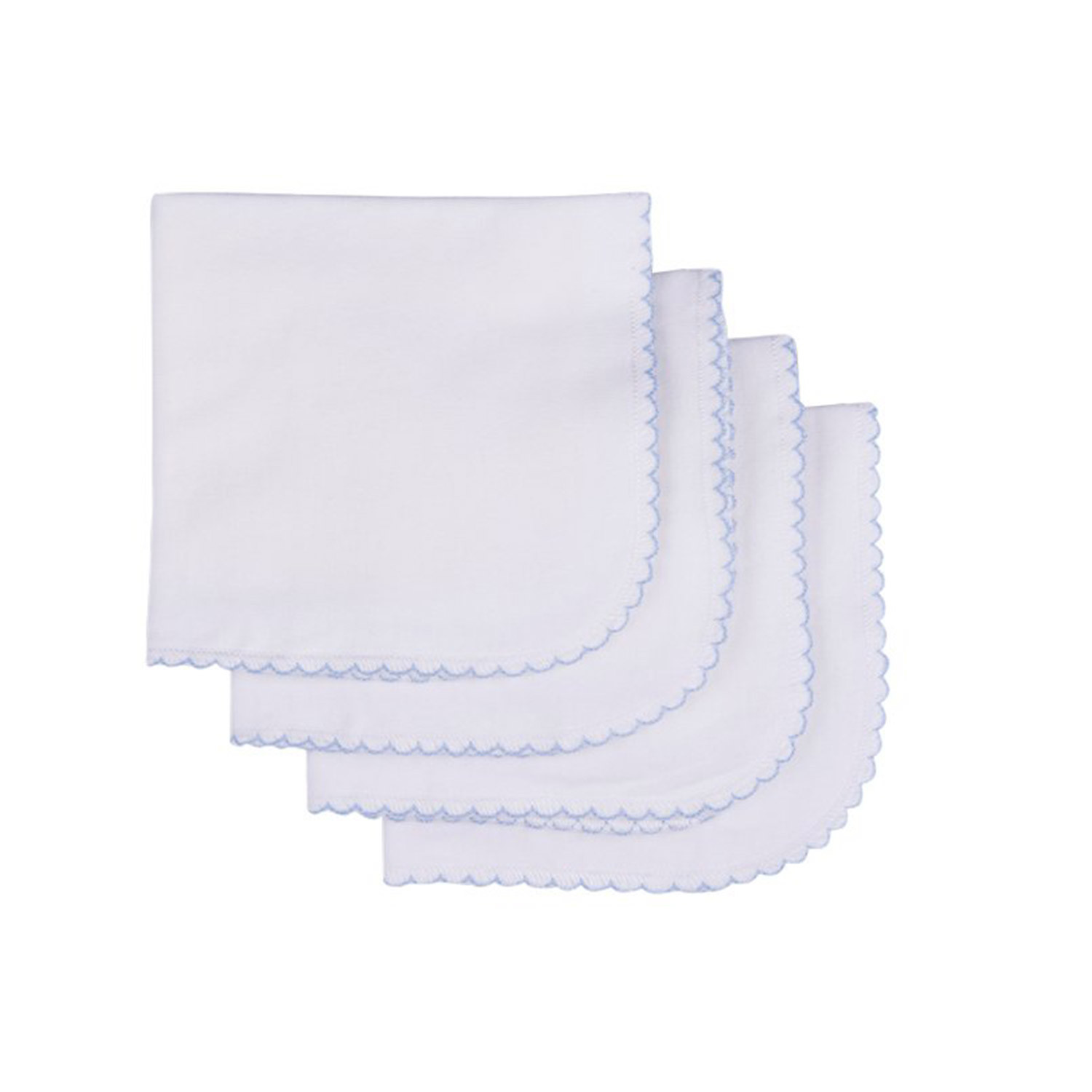 Lingettes lavables en coton biologique (lot de 4) écru et bleu bébé Lingettes lavables en coton biologique (lot de 4) écru et bleu bébé
