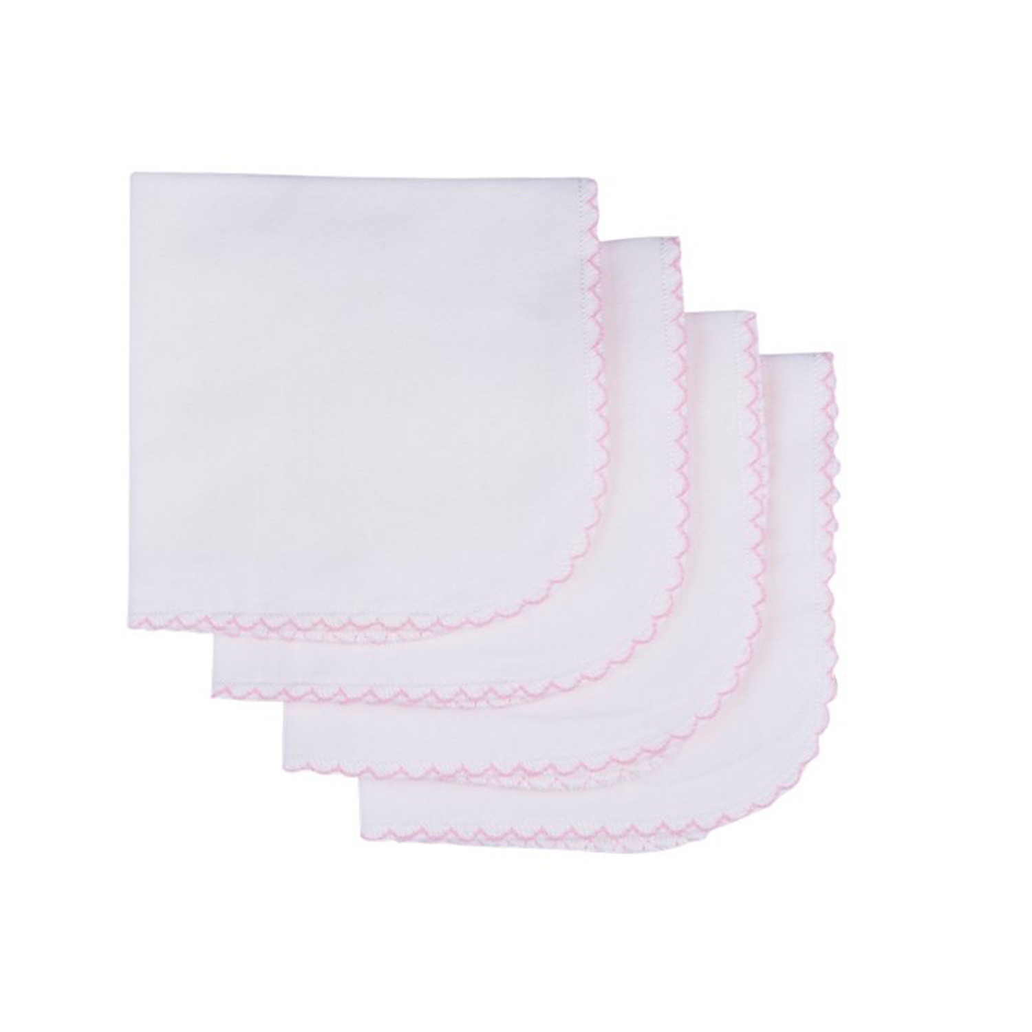 Lingettes lavables en coton biologique (lot de 4) écru et rose bébé Lingettes lavables en coton biologique (lot de 4) écru et rose bébé
