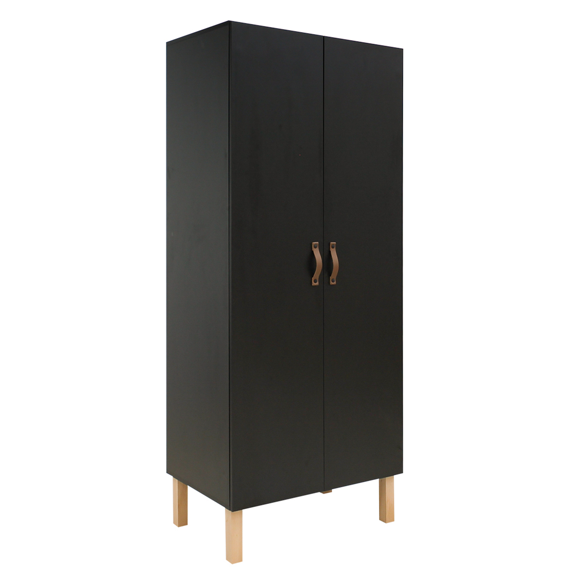 Armoire 2 portes noir mat bois Armoire 2 portes noir mat bois