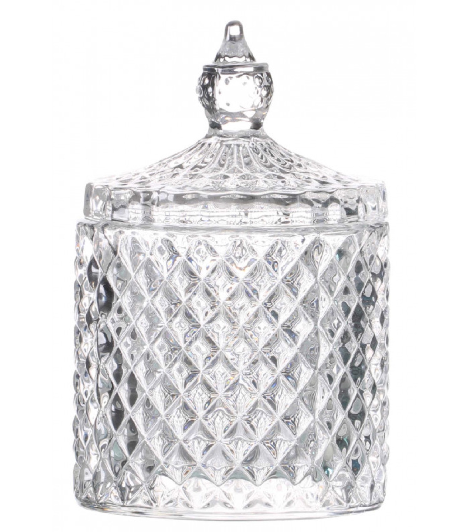 Boîte rangement ronde salle de bain verre 8,5x13cm Boîte rangement ronde salle de bain verre 8,5x13cm