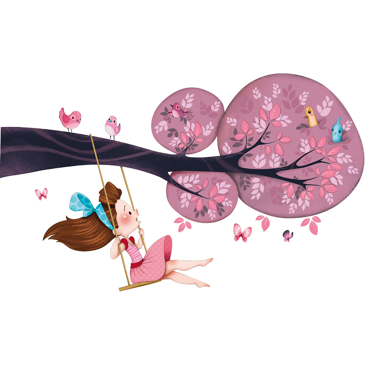 Stickers enfant balançoire fille 66x110cm Stickers enfant balançoire fille 66x110cm