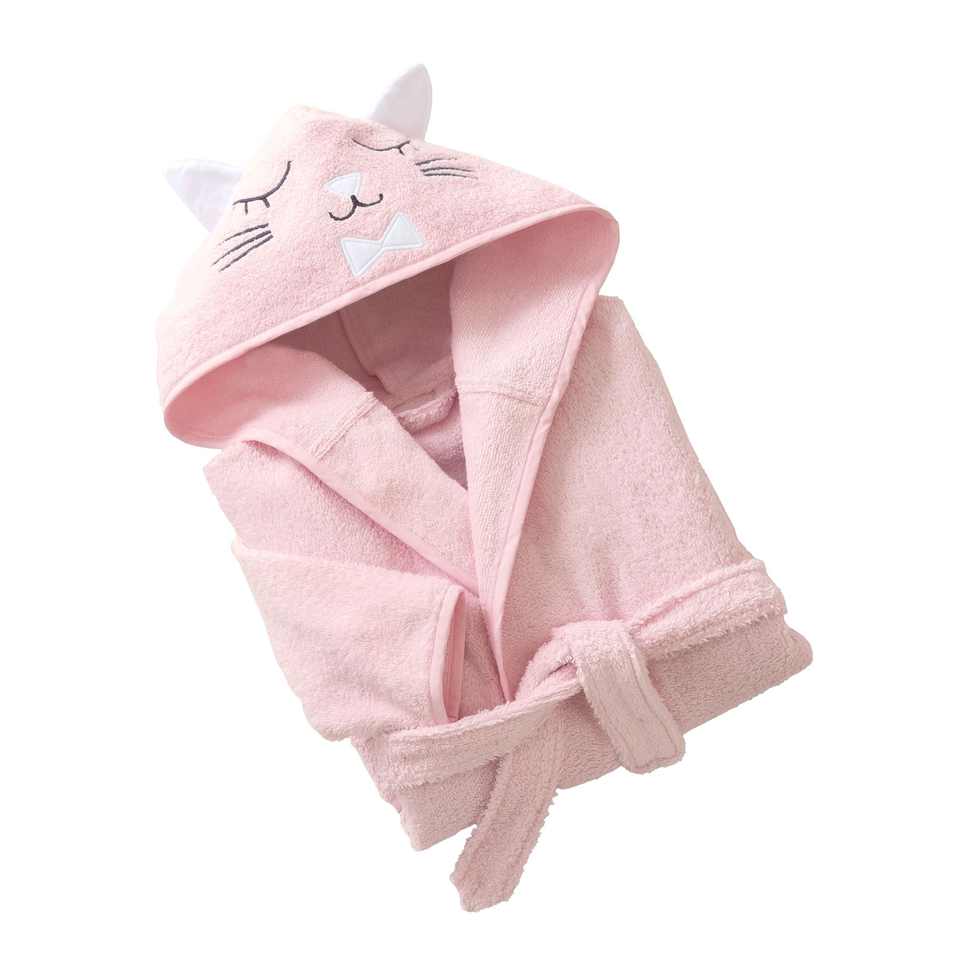Peignoir enfant rose 4 ans en coton