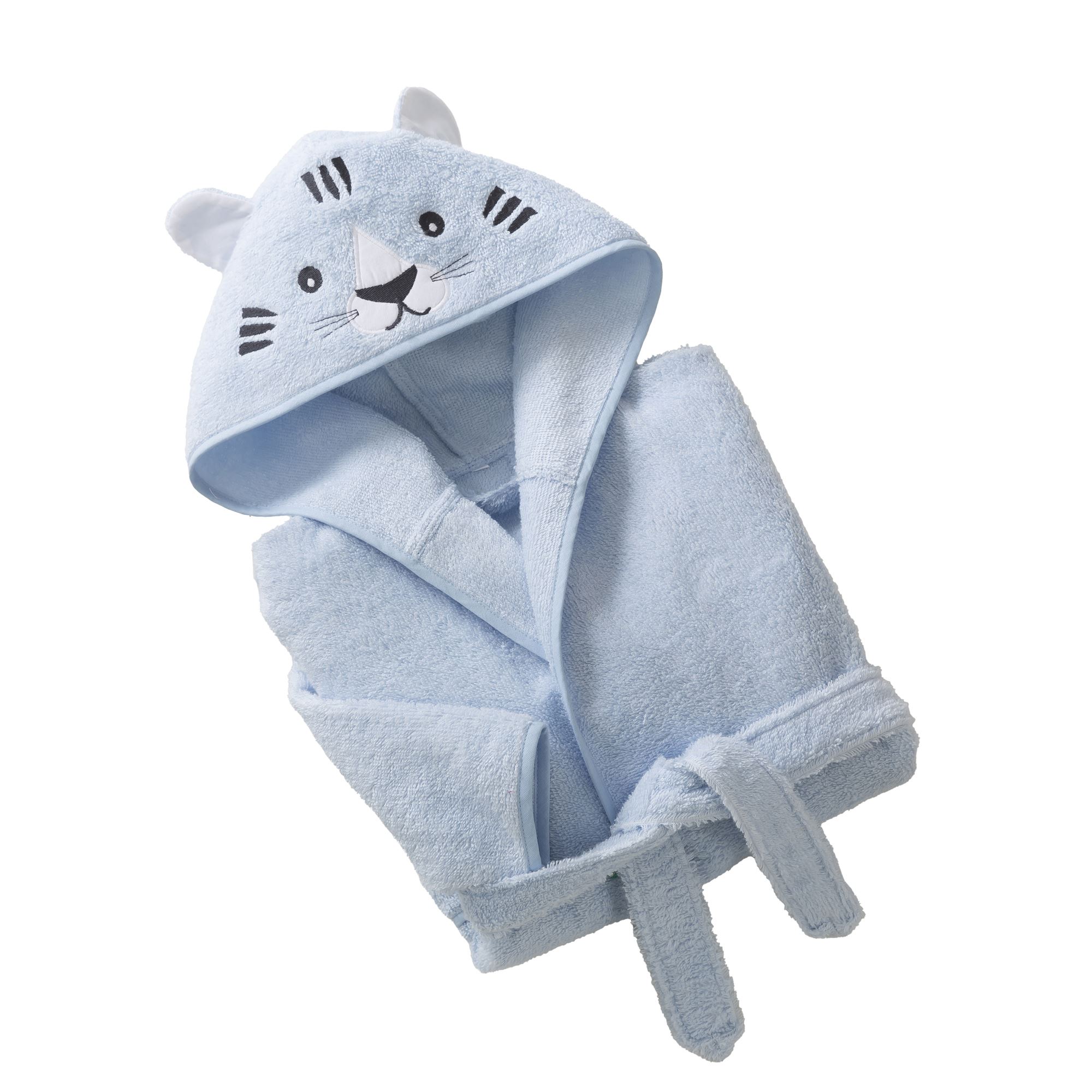 Peignoir enfant bleu 8 ans en coton