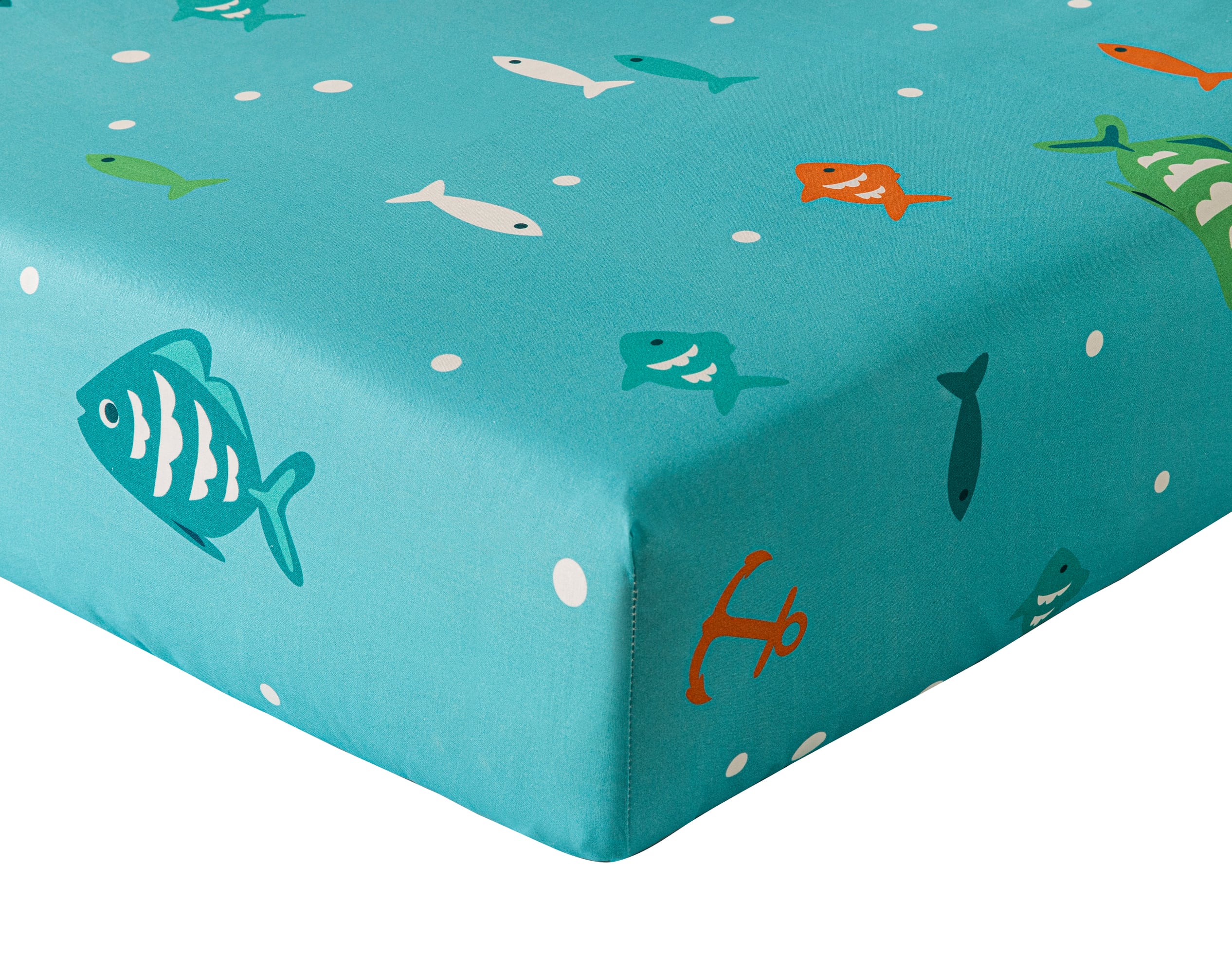 Drap-housse enfant 90x190 bleu en coton Drap-housse enfant 90x190 bleu en coton