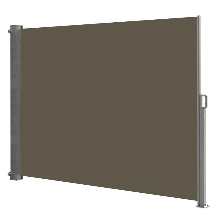 Paravent extérieur rétractable polyester taupe 200x300cm