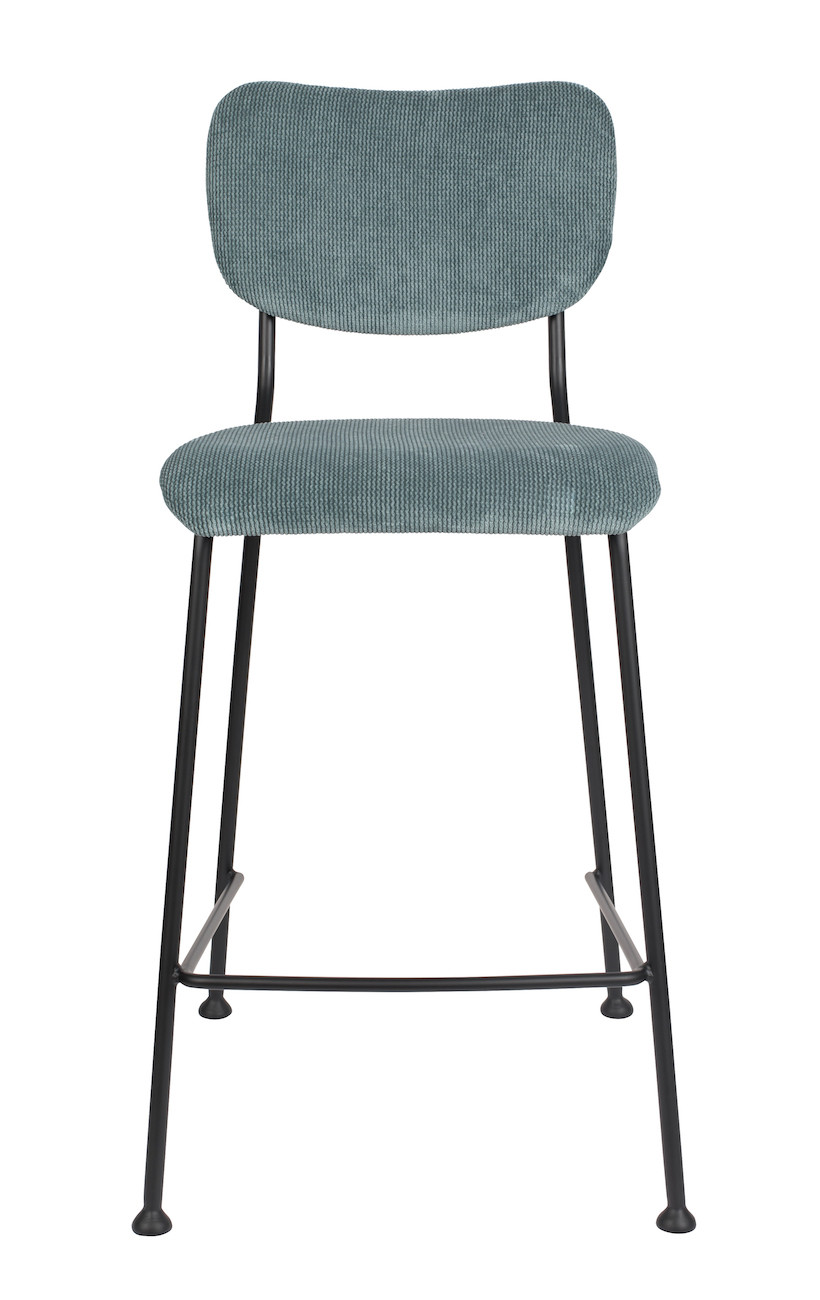 Tabouret de comptoir en tissu bleu
