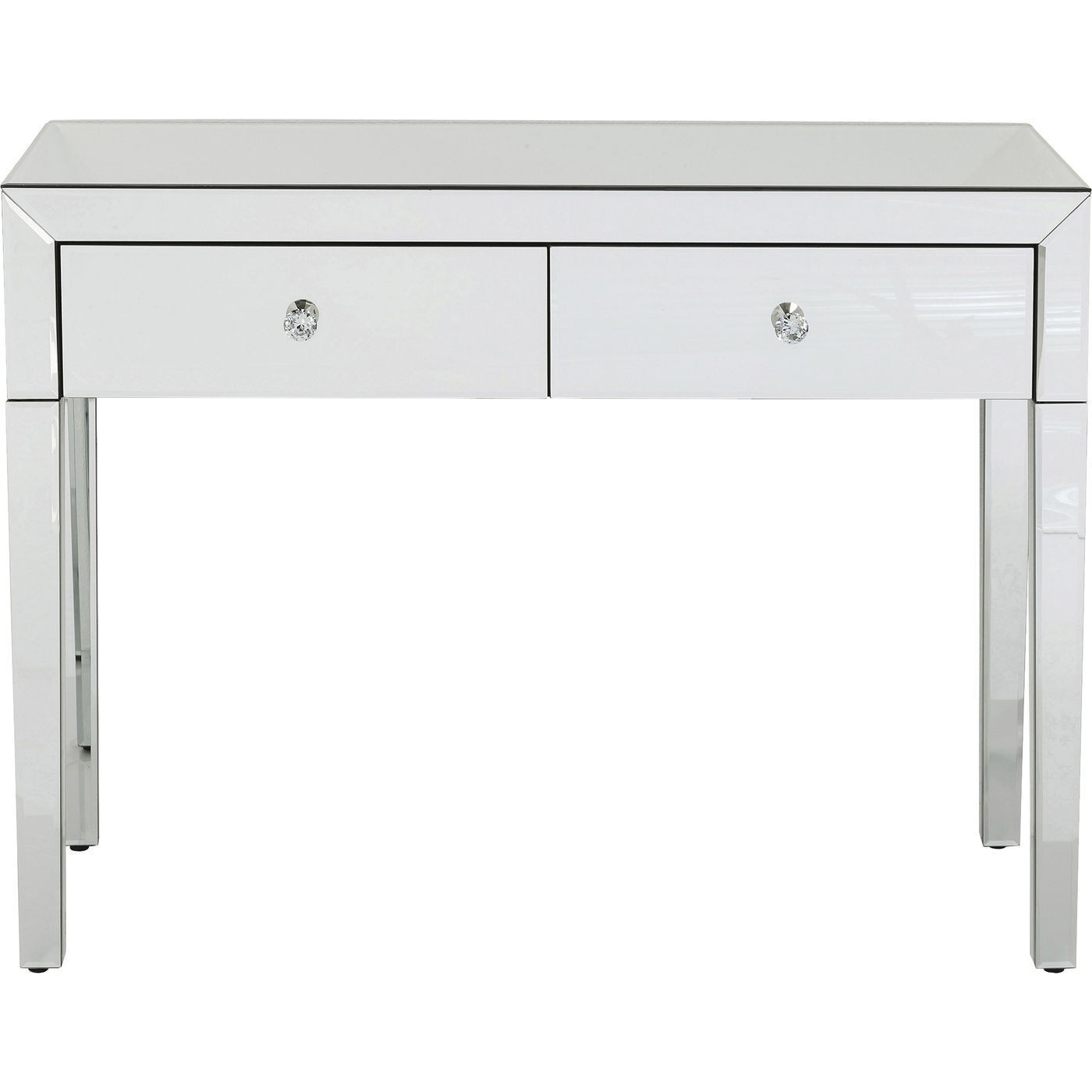 Console 2 tiroirs en verre miroir Console 2 tiroirs en verre miroir