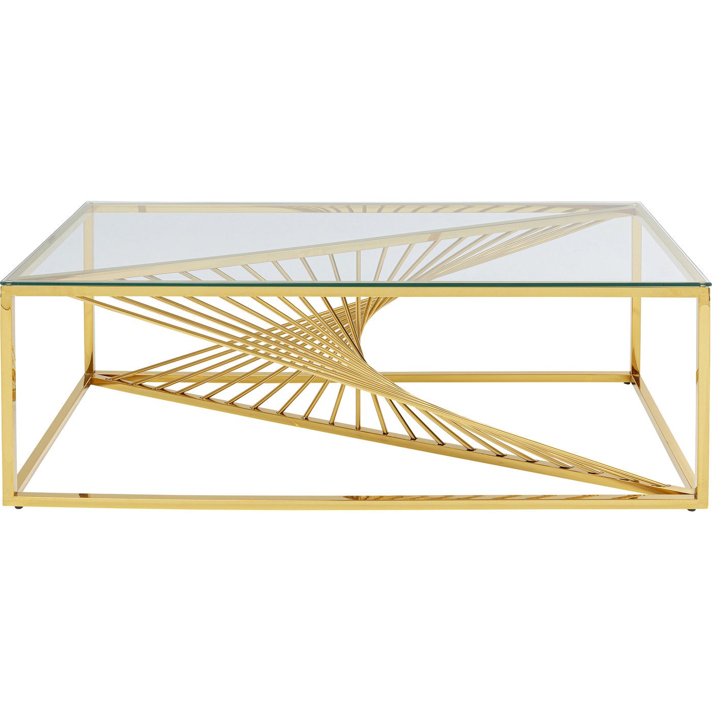 Table basse en verre et acier doré