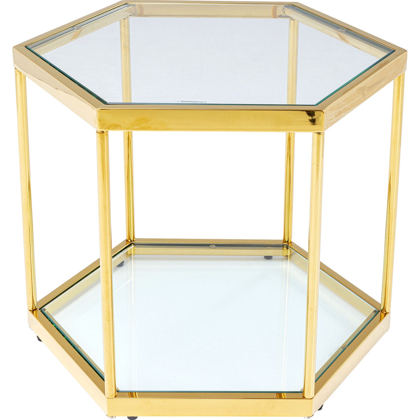 Table basse en verre et acier doré