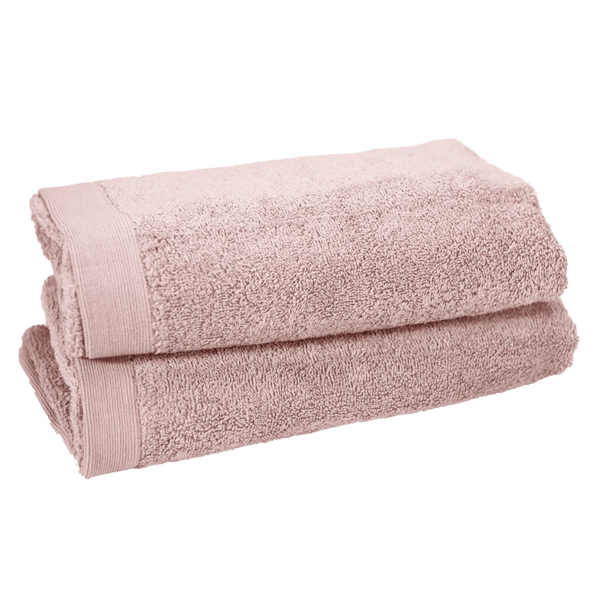 Lot de 2 serviettes de toilette 500gr/m²  Poudre 50x90 cm