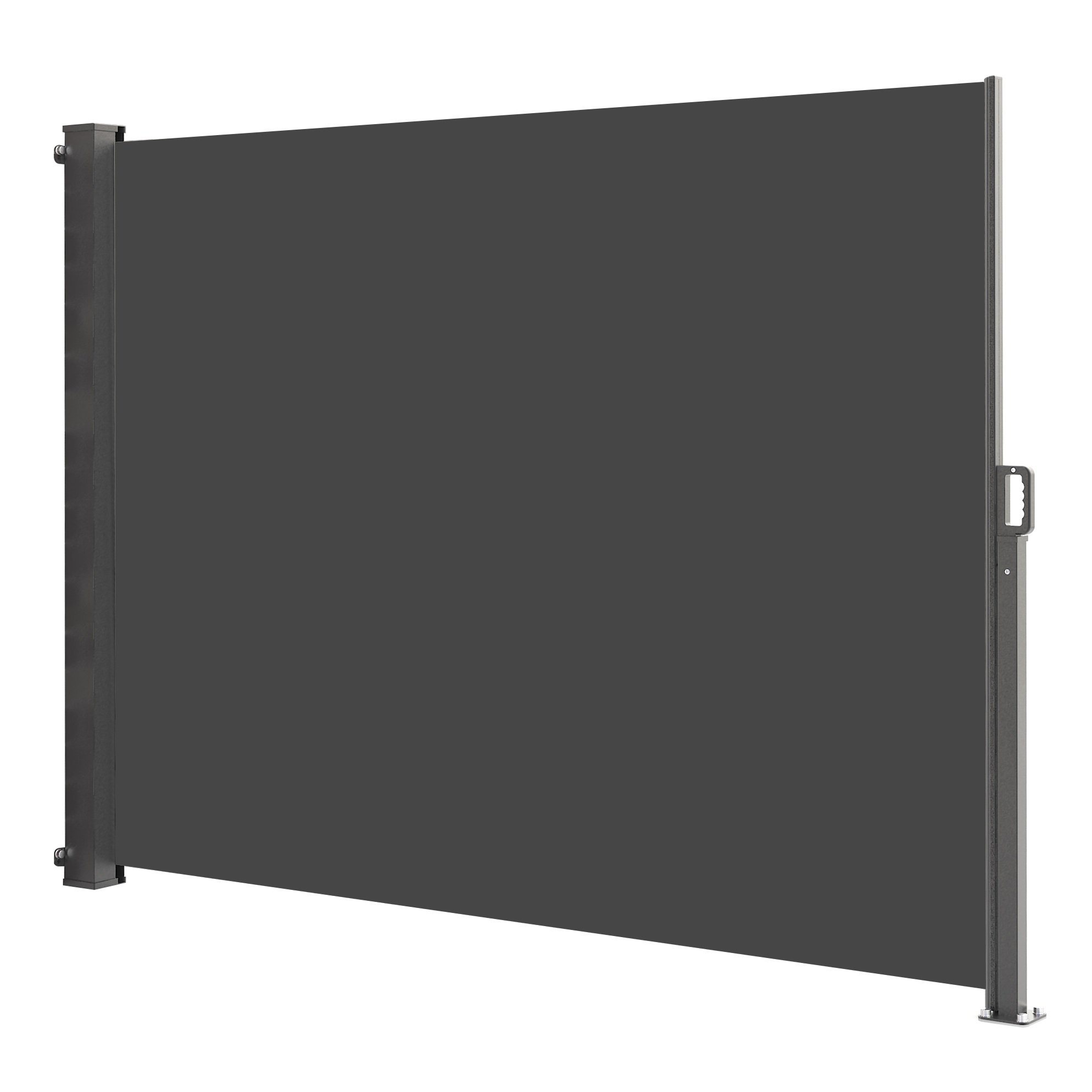 Paravent extérieur rétractable polyester gris 140x300cm
