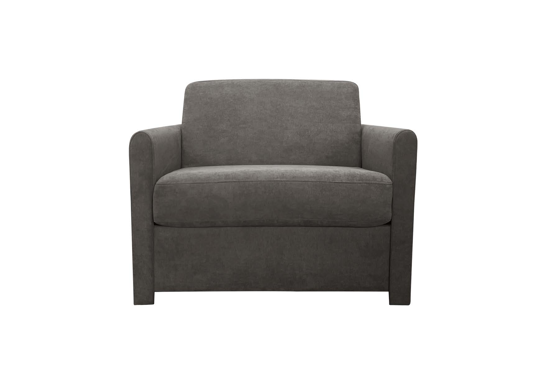 Fauteuil convertible gris - matelas DUNLOPILLO