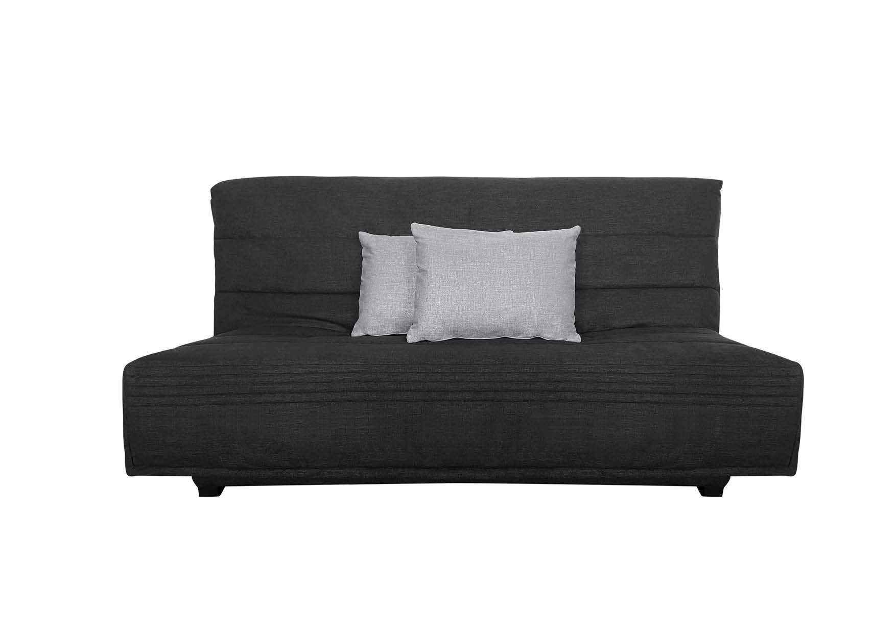 Banquette convertible clic-clac 3 places noir et gris