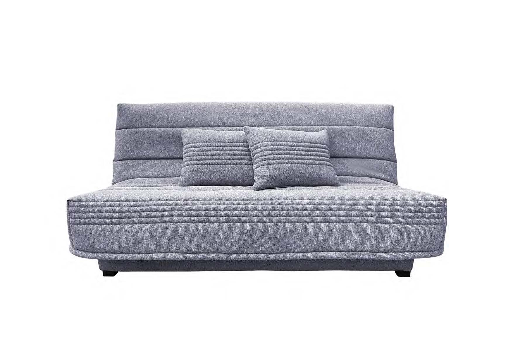 Banquette convertible clic-clac 3 places gris bleu - matelas SIMMONS