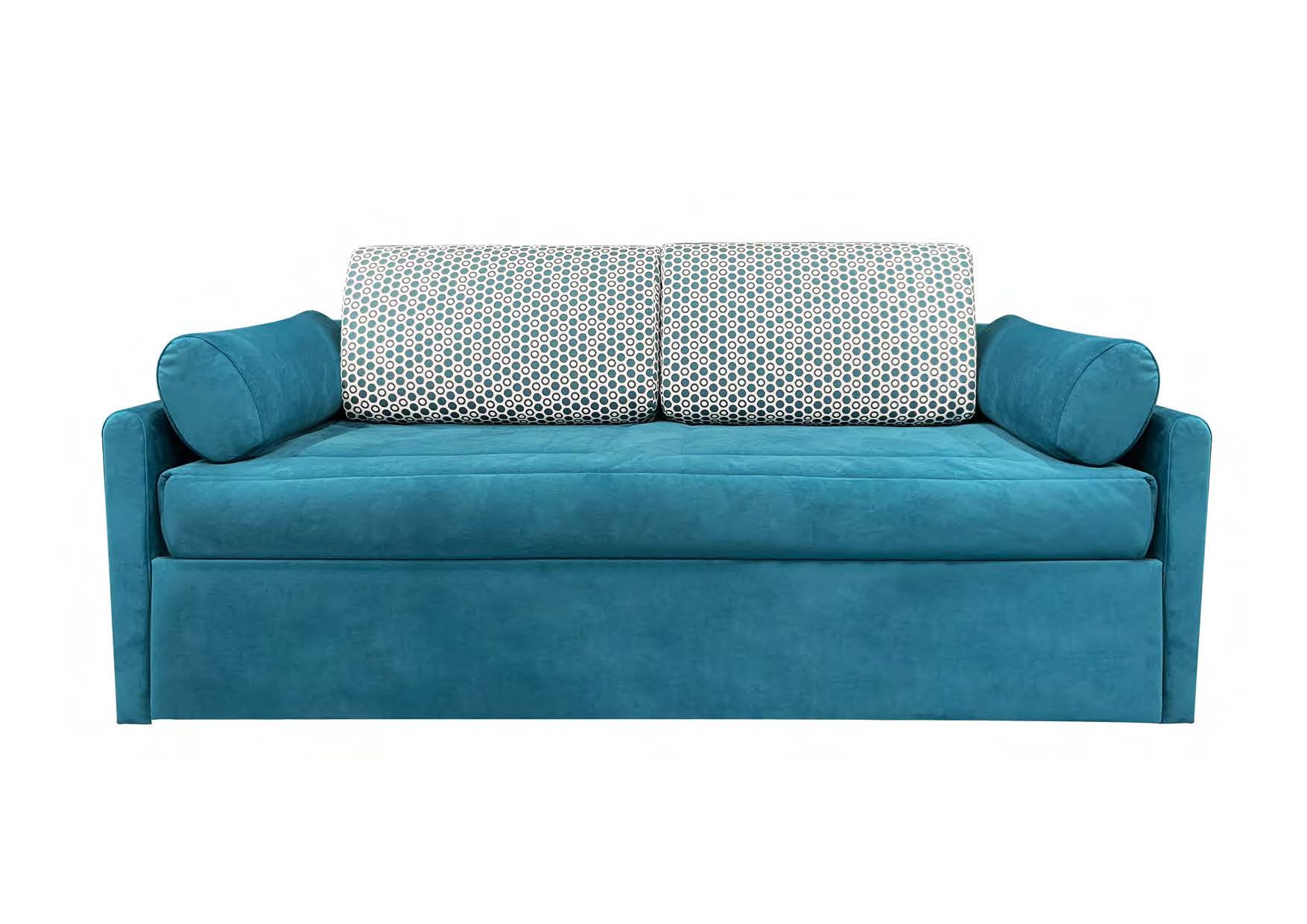 Canapé convertible 3 places bleu turquoise - matelas SIMMONS Canapé convertible 3 places bleu turquoise - matelas SIMMONS