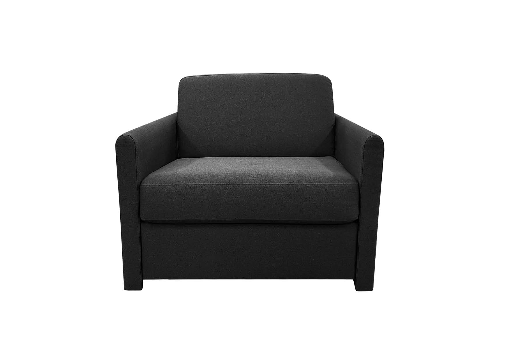 Fauteuil convertible gris ardoise - matelas DUNLOPILLO