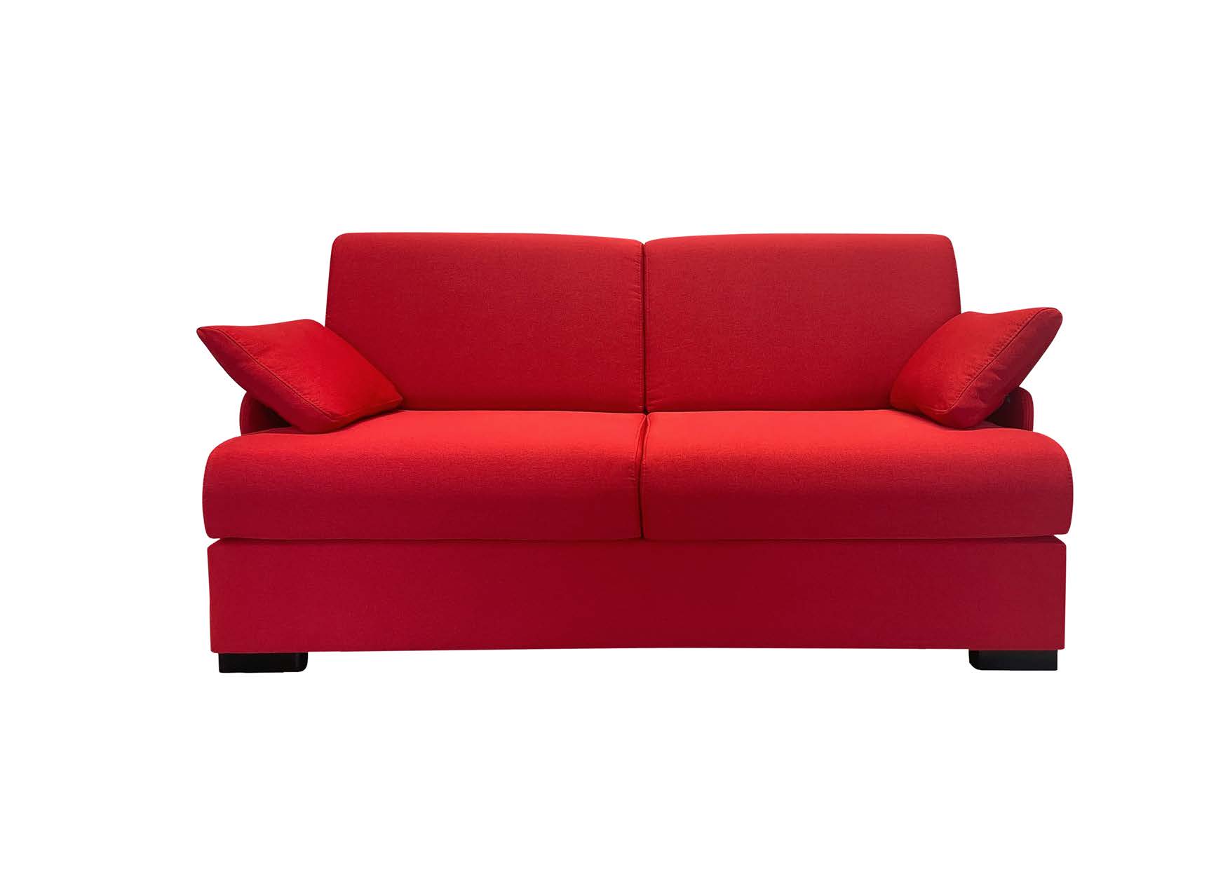 Canapé droit 3 places Rouge Tissu Design Confort Promotion