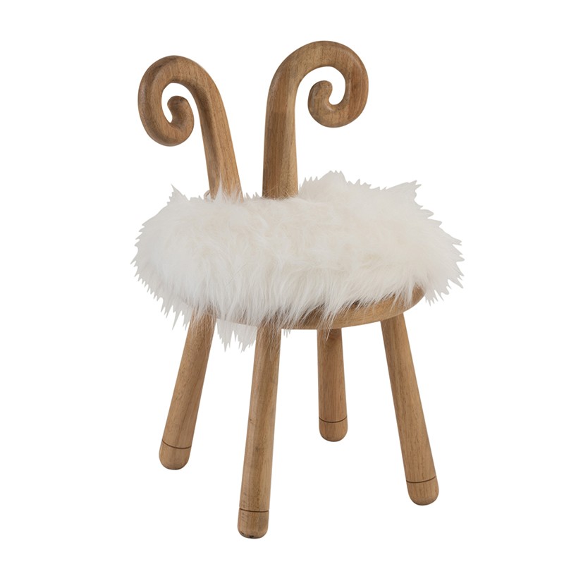 Chaise oreille mouton bois naturel