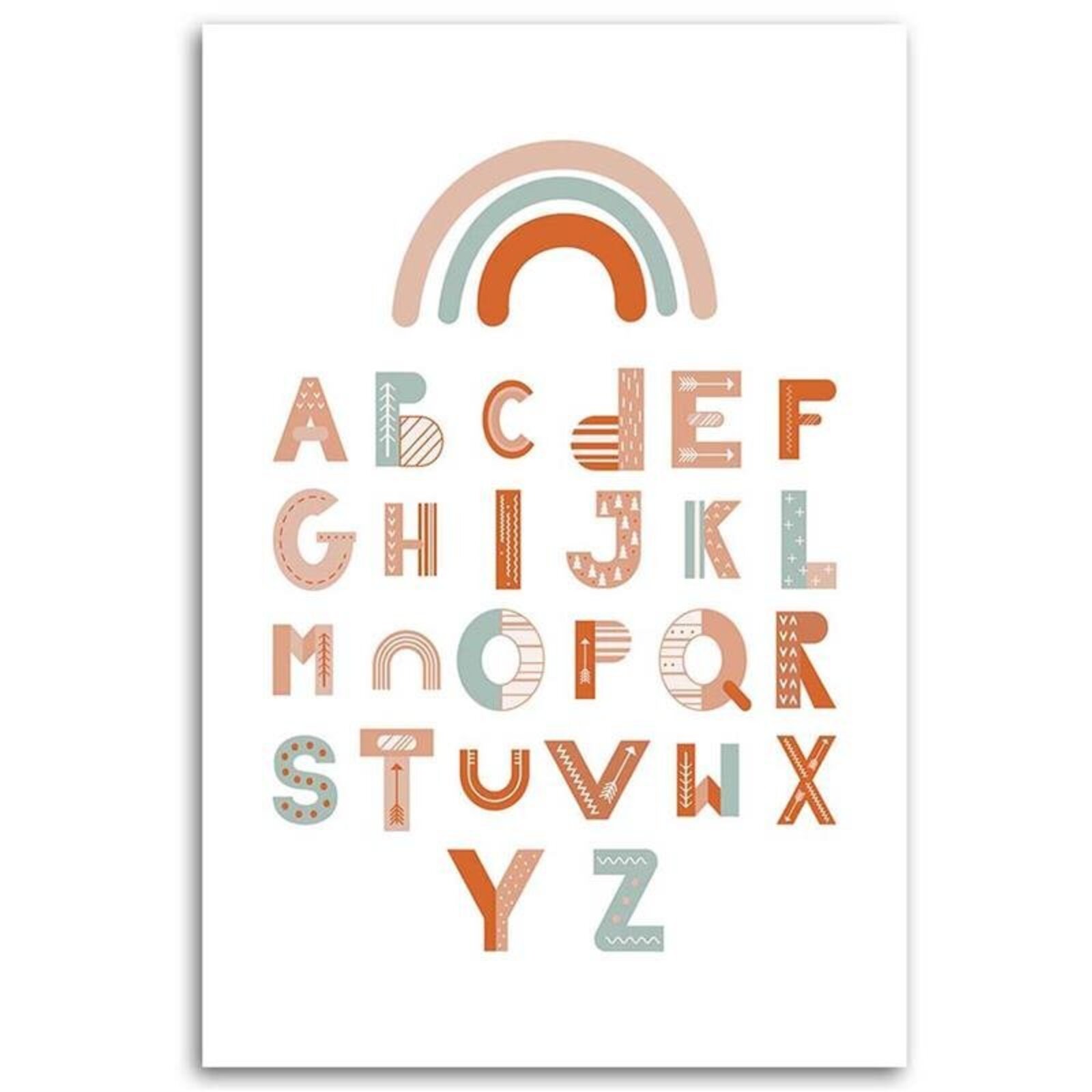 Tableau enfant alphabet multicolore 80x120 Tableau enfant alphabet multicolore 80x120