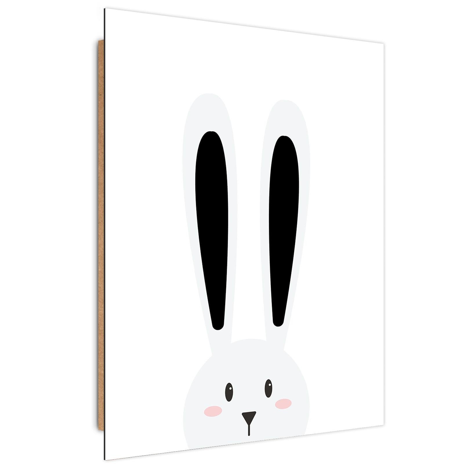 Tableau enfant bois rabbit ears noir et blanc 80x120 Tableau enfant bois rabbit ears noir et blanc 80x120