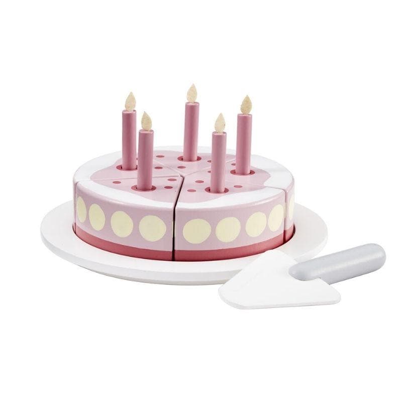Gâteau d'anniversaire en bois rose