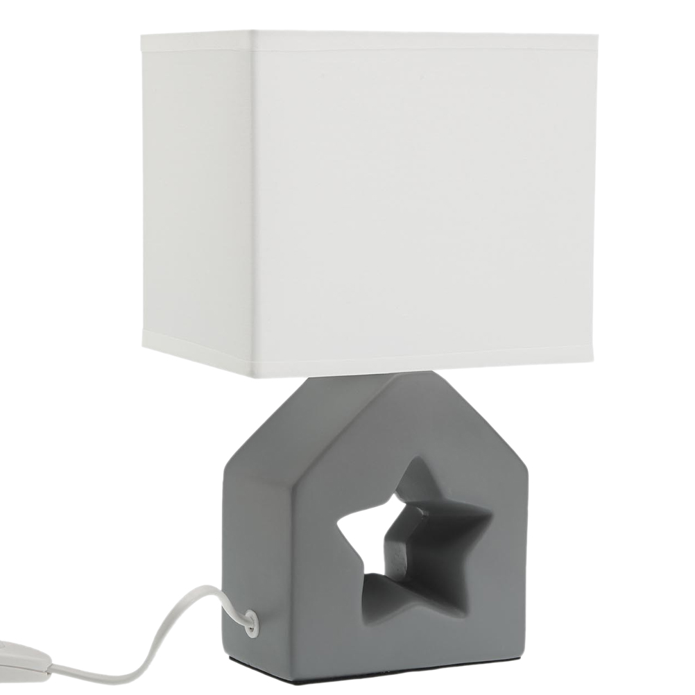 Lampe étoile grise H28cm Lampe étoile grise H28cm