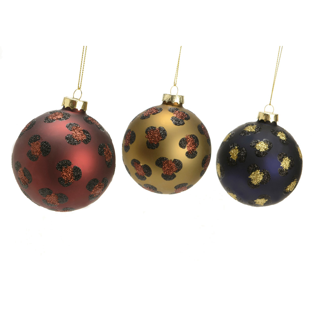 Boules de Noël panthère - Lot de 3 Boules de Noël panthère - Lot de 3