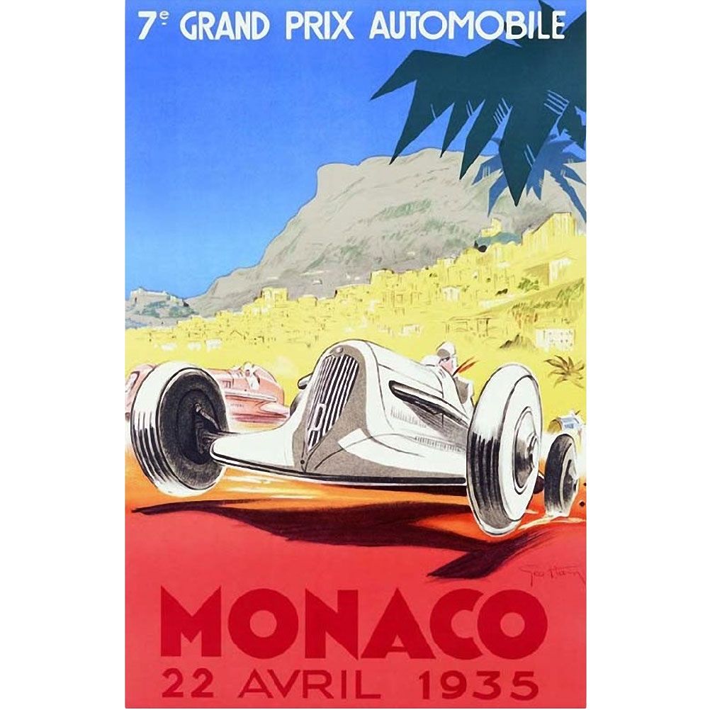 Affiche rectangulaire Monaco 1935 50x70cm Affiche rectangulaire Monaco 1935 50x70cm
